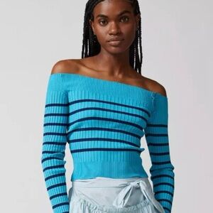 NWOT Urban Outfitters Tessa Buttoned Off The Shoulder Sweater